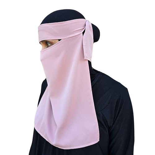 Hijab Niqab Gesichtsschleier Jilbab Abaya Khimar Kopftuch Einteiler Islamischer Schal Ideal Madrassa Moschee Ramadan Eid Hochzeit Alltag, rose, Einheitsgröße von Yaqeen