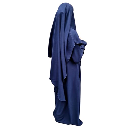 Yaqeen Abaya + Khimar Diamant-Diamant-Dreieck-Schliff-Set, langer Hijab-Muslim-Schal, Jilbab-Muslimisches Maxikleid Gebetskleid, navy von Yaqeen