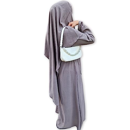 Yaqeen Abaya + Khimar Diamant Diamant Dreieck Schnitt Set Lange Hijab Muslimah Schal Jilbab Muslim Maxi Kleid Gebet Kleid, taupe von Yaqeen