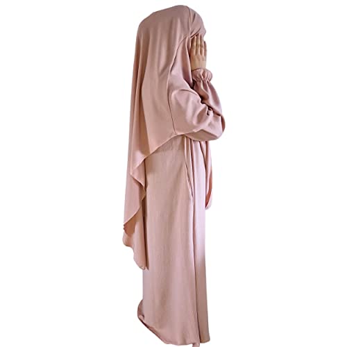 Yaqeen Abaya + Khimar Jazz Set, Hijab Jilbab Gebetskleid Ramadan Eid rosa von Yaqeen