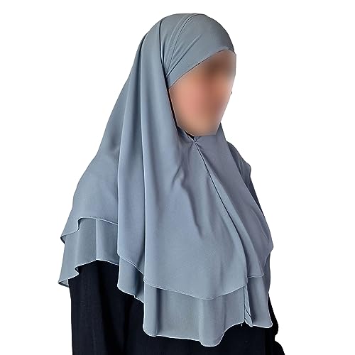 Yaqeen Hijab Kurzer Chiffon-Khimar, 2-lagig, Diamantschliff, Dreieck, Hijab, Muslimischer Schal, Kopftuch, Chadors, Arabien, islamisches Gebetskleid, muslimische Schals, hellblau, Einheitsgröße Yaqeen Hijab Kurzer Chiffon-Khimar, 2-lagig, Diamantschliff, Dreieck, Hijab, Muslimischer Schal, Kopftuch, Chadors, Arabien, islamisches Gebetskleid, muslimische Schals, hellblau, Einheitsgröße von Yaqeen