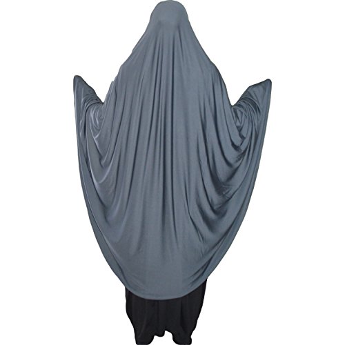 Yaqeen XL Khimar Hijab lycra Kopftuch für die Muslima, Gebetsset, dunkelgrau von Yaqeen