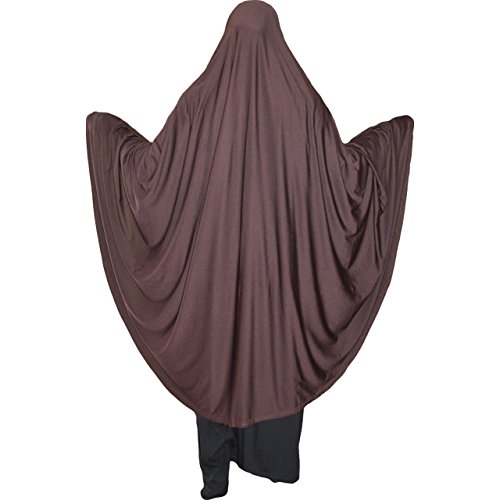 Yaqeen XL Khimar Hijab lycra Kopftuch für die Muslima, Gebetsset braun von Yaqeen