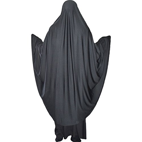 Yaqeen XL Khimar Hijab lycra Kopftuch für die Muslima, Gebetsset schwarz von Yaqeen