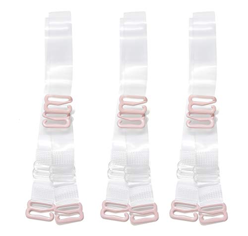 3 Paare BH-Träger Transparent Clear Bra Straps Einstellbar Durchsichtige BH-Träger für Damen von YarBar