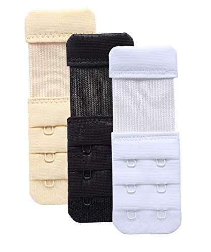 BH Verlängerung 2 Haken Bra Extender 2 Hook Elastisch Sanft Komfortabel BH-Träger Verlängerung, 3 Stück (3 farbe,1/2 Zoll(1,27cm) Hakenabstand) von YarBar
