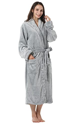 Damen Fleece Bademantel Schalkragen Roben weich Warmer Spa-Bademantel Robes von YarBar