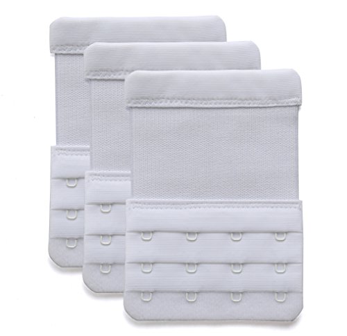 YarBar BH Verlängerung 4 Haken BH Verlängerer 4 Hook Bra Extenders Sanft Komfortabel, 3 Stück von YarBar