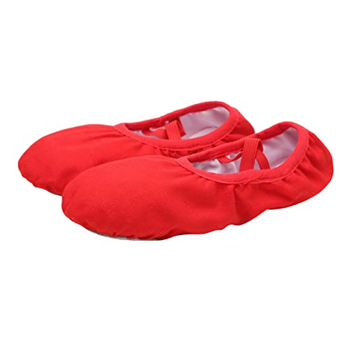 Yardenfun 1 Paar Ballettschuhe für Damen und Mädchen Rote Weiche Tanzschläppchen mit Flexibler Sohle für Ballett Yoga und Moderne Tänze Yardenfun 1 Paar Ballettschuhe für Damen und Mädchen Rote Weiche Tanzschläppchen mit Flexibler Sohle für Ballett Yoga und Moderne Tänze von Yardenfun