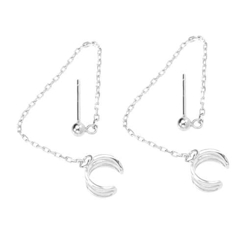 Yardenfun Silber Ohrklemme Ohrringe für Frauen Baumelnde Ohrmanschette mit Kette Modischer Ohrschmuck Piercing für Partys und Hochzeiten von Yardenfun