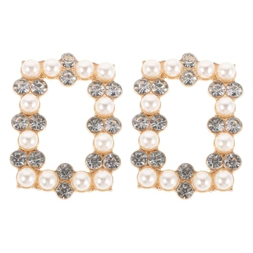 Yardenfun 1 Paar Damen Schuhclips Mit Kristallen Rechteckig Strass Kunstperlen Hochzeits Schuhanhänger Glitzernde Schnallen Schmuck Für Bankett Abschlussball Party Zubehör von Yardenfun