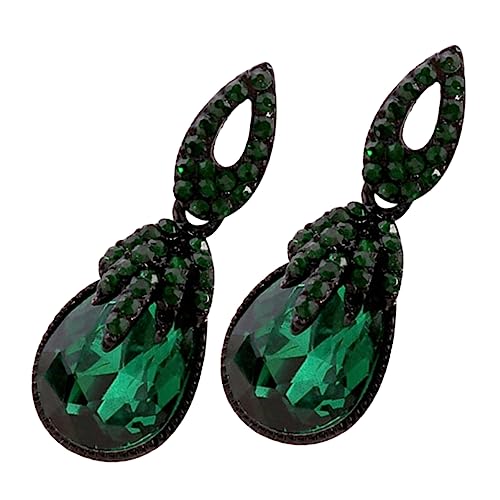 Yardenfun 1 Paar Grüne Wassertropfen Ohrringe Kristall Ohrringe Baumelnde Ohrringe Damen Ohrringe Braut Strass Ohrringe Grüne Ohrringe Damen Ohrhänger Baumelnde Ohrringe Grüner von Yardenfun