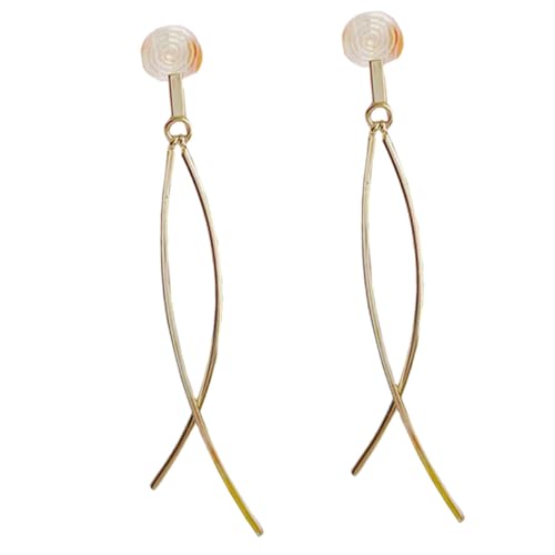 Yardenfun 1 Paar Langgezogene Ohrstecker für Damen Clip Ohrringe Hochwertigem Legierungsmaterial Ohrmanschetten für Besonderen Anlässe Wie Geburtstage Hochzeiten Angenehm zu Hautfreundlich von Yardenfun