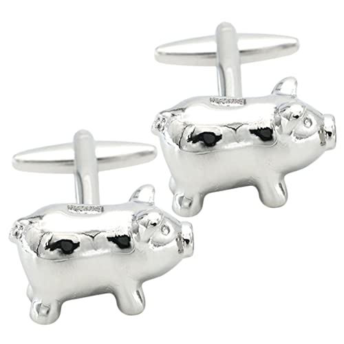 Yardenfun 1 Paar Manschettenknöpfe für Herren Kreative Form Eines Schweins Oberfläche für Hochzeiten Anlässe Business Events Hemdenaccessoires von Yardenfun