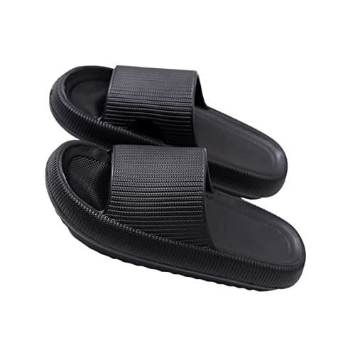 Yardenfun 1 Paar Massageslipper für Herren und Damen sommersandalen damen Duschschuhe für Männer Badeschuhe flip-flops flipp flop einfache Hausschuhe schnell trocknende Hausschuhe Eva Black von Yardenfun