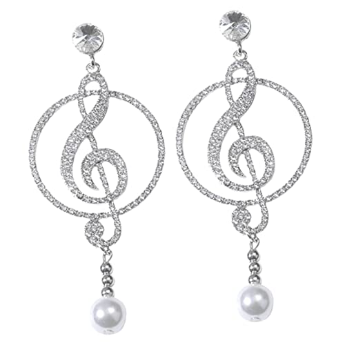 Yardenfun Tropfen Ohrringe Damen Mit Musiknote Design Baumelnde Ohrringe Für Frauen Mit Strass Für Alltagskleidung Und Festivals von Yardenfun