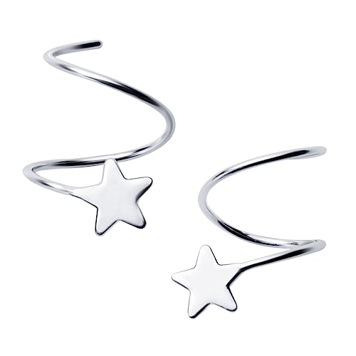 Yardenfun 1 Paar Silber Sternenohrringe Wellenförmige Süße Ohrstecker für Hypoallergen Langlebig Partys Hochzeiten von Yardenfun