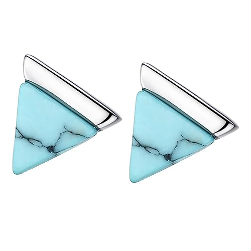 Yardenfun Türkisfarbene Dreieck Ohrringe Für Frauen S925 Silber Ohrstecker Leicht Und Hautfreundlich Für Alltag Und Besondere Anlässe Eleganter Ohrschmuck von Yardenfun