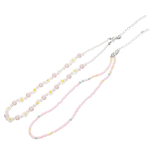Yardenfun 1 Satz Beaded Choker Halskette für Damen Zweilagige Farbige Perlenkette Handgemachte Damen Halskette Vielseitig Elegantes für Teenager Freunde von Yardenfun