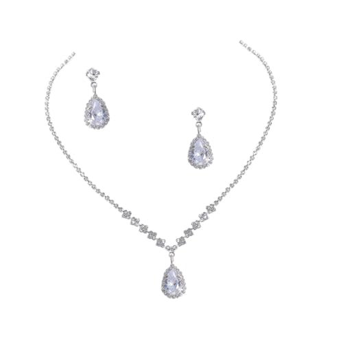 Yardenfun 1 Satz Schmuckset für Damen Rhinestone Halskette Ohrhänger Elegantes Dangler Design für Hochzeiten Brautjungfern Besondere Anlässe von Yardenfun