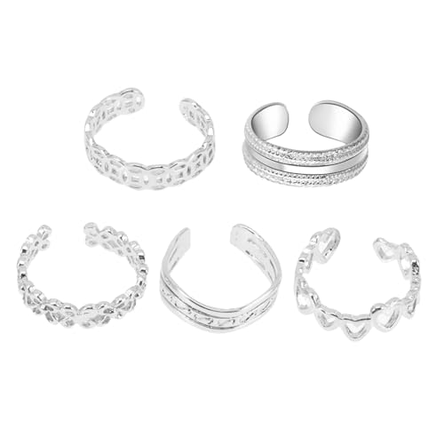 Yardenfun 1 Satz Teiliges Verstellbares Zehenring Damen Modischer Fußschmuck Offener Alloy Dekorationsring Sommerlich Vielseitig Tragbar Für Party Strand Alltag 5 Stück von Yardenfun
