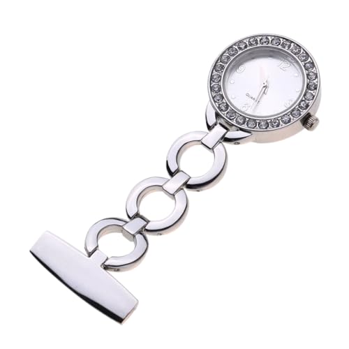Yardenfun Chic Rolling Diamond Nurse Pocket Watch Silberne Hängende Uhr Für Ärzte Und Krankenschwestern Praktische Taschenuhr Mit Ansteckpin Für Medizinisches Personal von Yardenfun