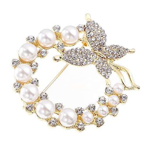 Yardenfun Perlen Brosche Legierung Brosche Strass Kleidung Zubehör Kragen Schal Tasche Hut Befestigen von Yardenfun