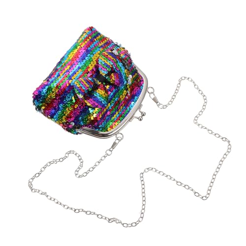 Yardenfun Glitzernde Umhängetasche Für Mädchen Praktische Schultertasche Mit Schleife Farbenfrohe Pailletten Geldbörse Vielseitige Aufbewahrungstasche Für Kinder Stilvolle Beutel Für von Yardenfun