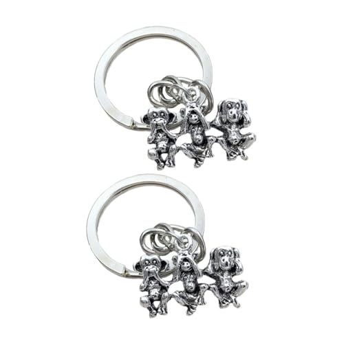 Yardenfun 1 Stück Inspirierend Themen Schlüsselketten Mode Hängende Affenschlüsselringe (Silber) von Yardenfun