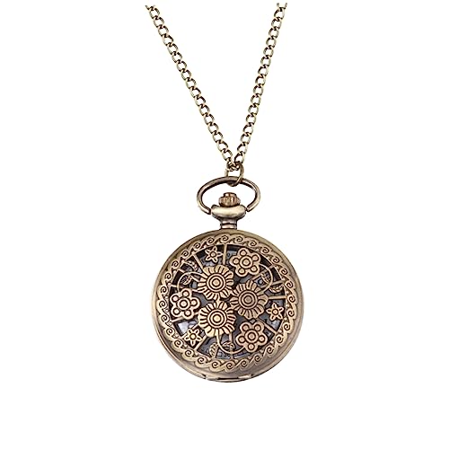 Yardenfun Retro Taschenuhr Ausgehöhltes Blumenmuster Modische Herrenuhr Damenuhren von Yardenfun