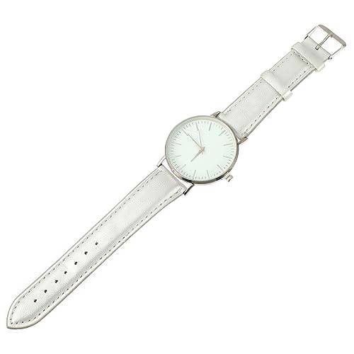 Yardenfun 1 Stück Unisex Armbanduhr Silber Retro Uhr PU mit Präzisem Mechanischem für Komfortabel von Yardenfun