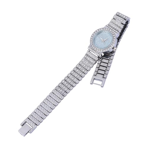 Yardenfun 1 Teilige Diamantbesetzte Stahlbanduhr Freizeituhr Legierungsuhr Damenuhr Quarzuhr Modische Uhr Für Mädchen Quarz Armbanduhr Quarzwerk Uhr Mädchenuhr Damenuhr von Yardenfun