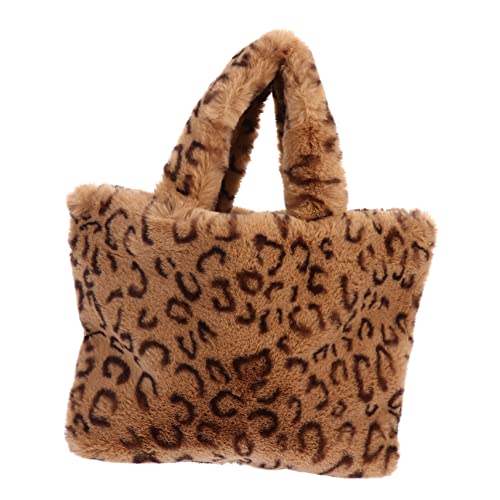 Yardenfun 1 X Umhängetasche Kulturbeutel Damenhandtasche Einzelne Umhängetasche Leoparden Handtasche Plüsch Handtasche Plüsch Geldbörse Messenger Handtasche Damen Handtasche von Yardenfun