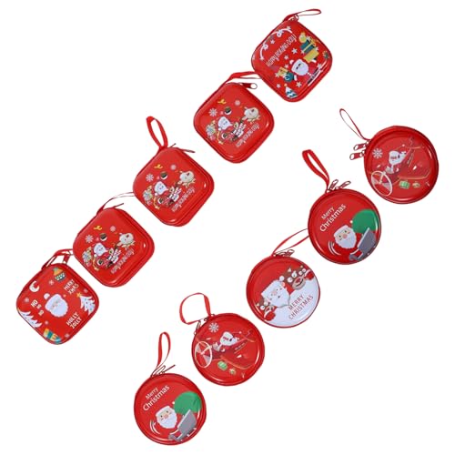 Yardenfun 10 Stück Teiliges Weihnachts Mini Geldbeutel für Zufällige Muster Süße Münzbeutel mit Reißverschluss als oder Party Accessoires zur Weihnachtszeit von Yardenfun