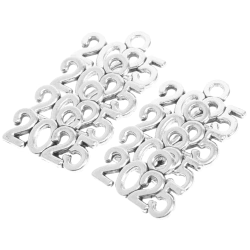 Yardenfun 100 Stück Abschluss Charms Zinklegierung Vintage Jahrnummer Anhänger für Armbänder Schlüsselanhänger DIY Schmuckherstellung Vielseitige Verwendung von Yardenfun