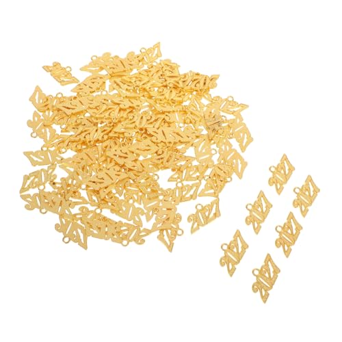 Yardenfun 100 Stück Zahlen Charms Goldfarbene Quasten Anhänger aus Legiertem Langlebig und Glänzend für DIY Schmuckherstellung Halsketten Armbänder Schlüsselanhänger und Bastelprojekte von Yardenfun