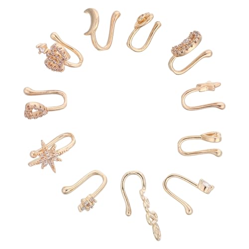 Yardenfun 11 Stück Nasenstecker Geräuschringe Für Damen Künstliche Nasenmanschetten Gefälschte Nasenringe Für Damen Clip On Septum Piercing Künstliches Septum Piercing Nasenring von Yardenfun