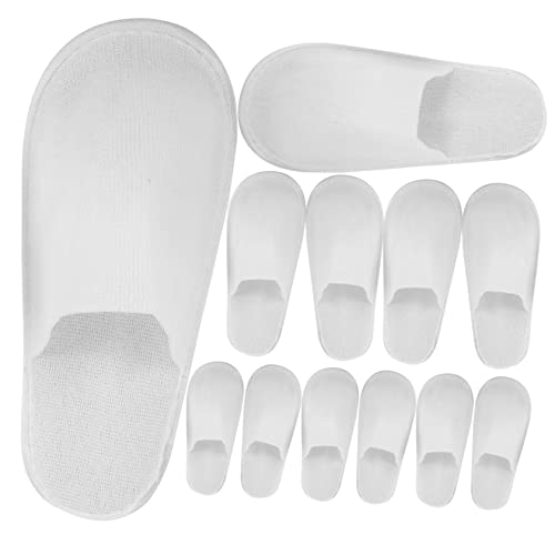 Yardenfun 12 Paare Einweg Hausschuhe Weiß Rutschfest Weiche Hotel Gäste Slipper Spa Slippers für Damen und Herren Reise Badeschuhe Komfortable Atmungsaktive Pantoffeln für Gäste Badezimmer von Yardenfun