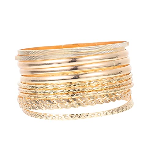 Yardenfun 12 Stück Teiliges Armband für Damen im Boho Stapelbare Mehrschichtige Legierungsarmbänder für Festliche Anlässe Farbenfroh Langlebig für Outfit von Yardenfun