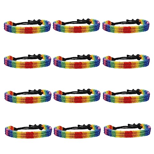 Yardenfun 12stücke Geflochtene Seilarmbänder Pride Armbänder in Regenbogenfarben Mit Bunte Perlen Für Freundschaftsarmband Einstellbar Für Alltag Und Pride Day von Yardenfun