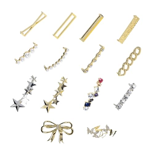 Yardenfun 14stücke Schuhclips Damen Perlen Schuhclip Schnürsenkel-clips Schuh-spitzenhaken Schuhdekoration Sneaker-clips Strass-schnürsenkel- von Yardenfun