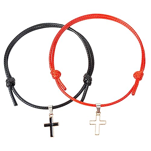 Yardenfun Kreuzarmband Aus Wachsschnur Freundschaftsarmband Mit Kreuz Personalisiertes Versprechensarmband Für Männer Und Frauen Schlichtes Und Auffälliges Design von Yardenfun