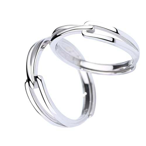 Yardenfun 1Paar Ringe Sterling Silber Fingerringe für Männer Frauen Romantisches für Verlobung Besondere Anlässe Hochglanzpoliert Hautfreundlich von Yardenfun