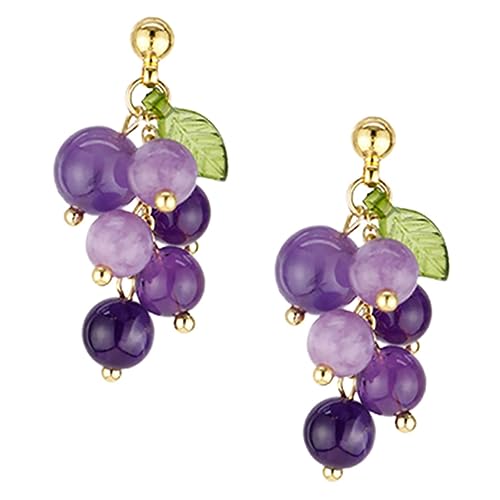 Yardenfun Traubenohrringe Für Damen Harzohrringe Zierliche Ohrringe Ästhetische Fruchtohrringe Baumelnde Tropfenohrringe Modischer Ohrschmuck Für Frauen Und Teenager-mädchen von Yardenfun