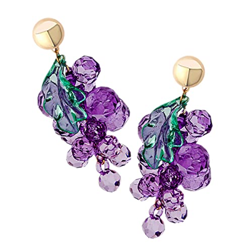 Yardenfun 1Paar Traumhafte Traubenohrringe für Damen Acrylohrringe im Trendigen Design für Schule Partys Besondere Anlässe von Yardenfun