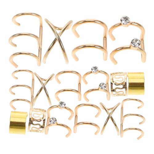 Yardenfun 1Satz Metall Zubehör für Frauen Ohrclips und Haarschmuck für Zöpfe DIY Dreadlocks Schmuck Vielseitige Haarring Accessoires Goldfarbe von Yardenfun