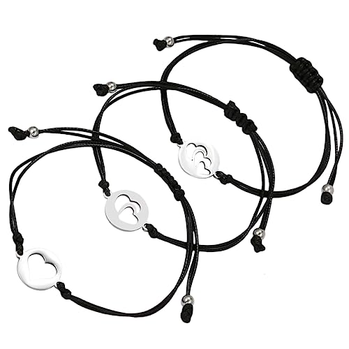 Yardenfun Handgewebtes Armband Für Mutter Und Junge Mädchen Mit Herz Anhänger Passenden Bettelarmbändern Aus Gewebtem Seil Einstellbar Als Dekorarmband Für Damen von Yardenfun