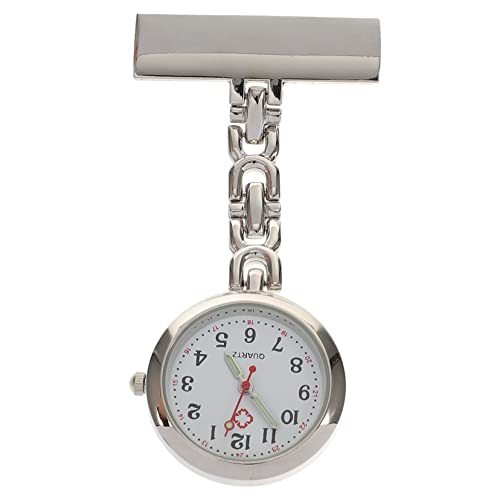 Yardenfun Tragbare Taschenuhr Mit Clip-on-brosche Für Herren Und Damen Silber von Yardenfun