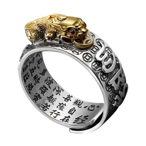 Yardenfun Glücksring Für Männer Modischer Kupferring Dekorativer Offener Fingerring Einzigartiges -design Angenehmes Tragegefühl von Yardenfun