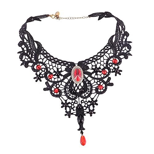 Yardenfun Vintage Schwarze Spitzenhalskette Für Frauen Halloween Schmuck Elegantes Halsketten-design Einzigartige Lace Kette Für Partys Und Besondere Anlässe von Yardenfun